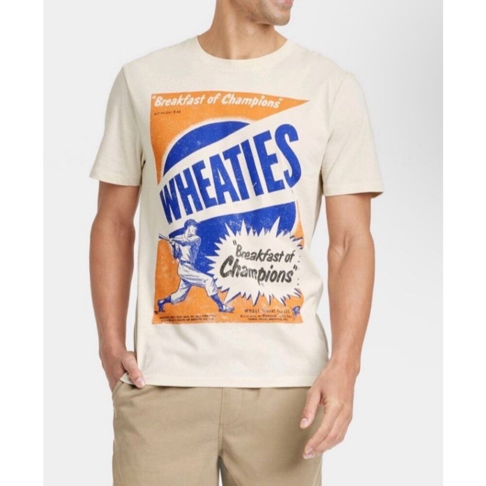 Goodfellow wheaties graphic point crew neck Ivory